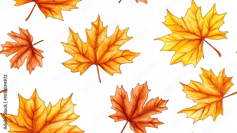 Beautiful Autumn Maple Leaves Pattern in Vibrant Fall Colors for Home Decor and Seasonal Designs Beautiful Autumn Maple Leaves Pattern in Vibrant Fall Colors for Home Decor and Seasonal Designs