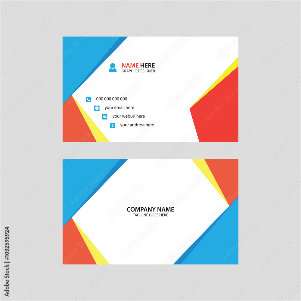 Naklejka premium Modern minimalist business card design template