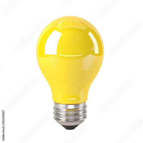 3d yellow light bulb icon clip art