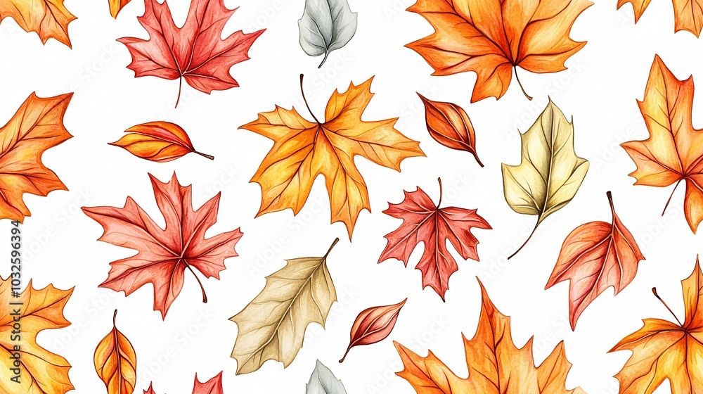 Vibrant Autumn Leaves Pattern: A Celebration of Fall's Colorful Foliage