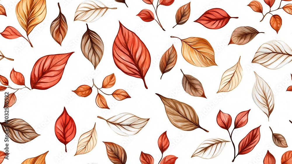 Obraz premium Elegant Autumn Leaf Pattern for Home Decor and Design Projects