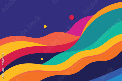 Flat Colorful Dynamic Shapes Abstract vector Background