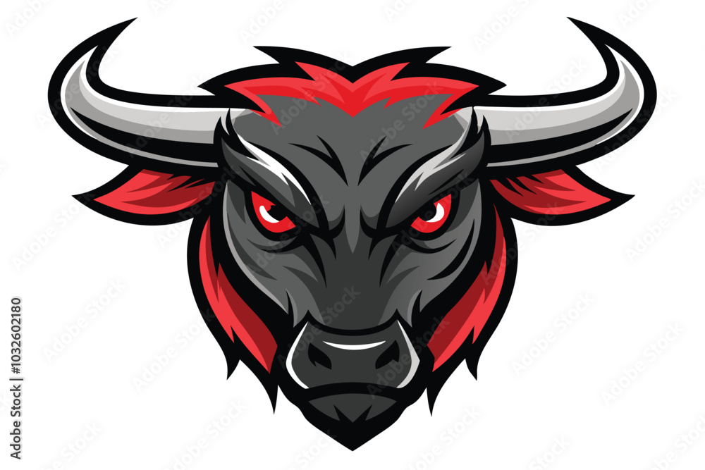 Fototapeta premium Bull Head Mascot Vector Logo for Teams and Competitive Branding