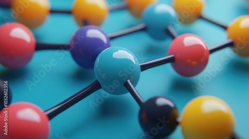 Colorful visuals of molecular structures highlighting isomers during a chemistry educational session photo