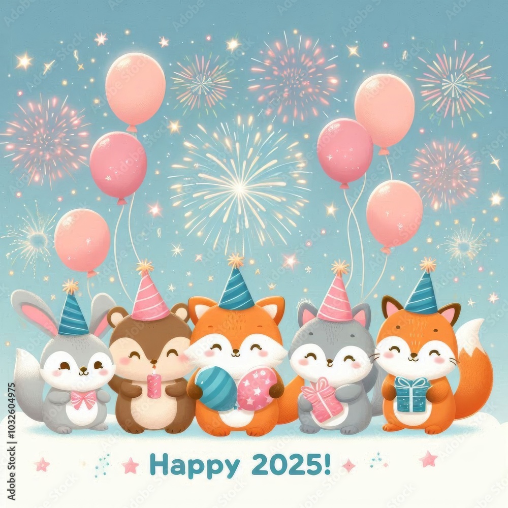 Naklejka premium 2025 new year