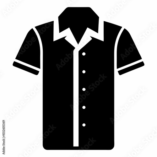  Guayabera shirt silhouette icon vector art illustration 