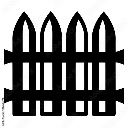 Garden fence icon vector art illustration

