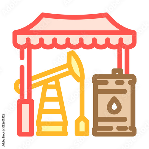 market oil industry color icon vector. market oil industry sign. isolated symbol illustration