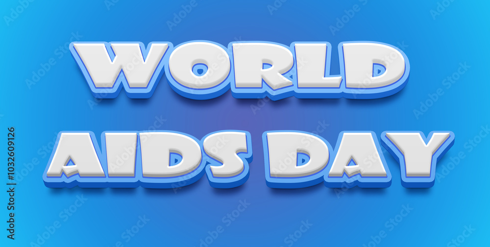 Happy World Aids Day Text Effect on blue background