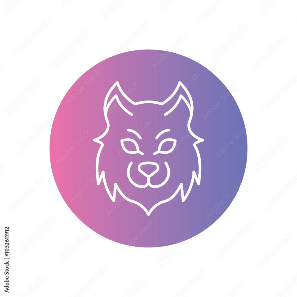 Obraz premium Wolf vector icon stock illustration