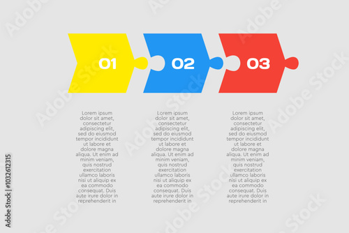 Vector timeline infographic process on 3 steps