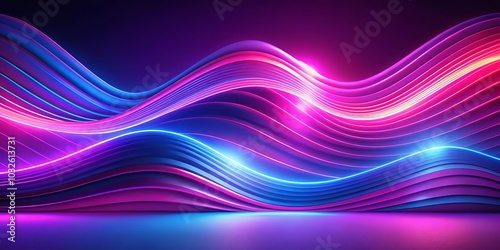 Vibrant Neon Wave Background in Gradient Colors