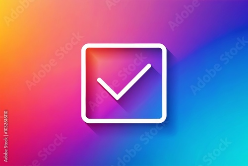 Modern Checkmark Icon with Creative Gradient Background