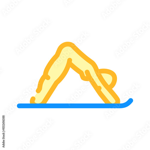 downward facing dog adho mukha svanasana color icon vector. downward facing dog adho mukha svanasana sign. isolated symbol illustration