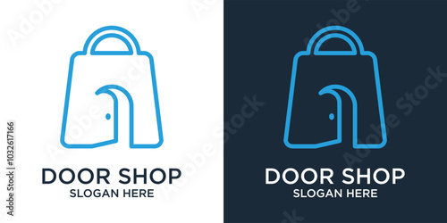  shop door line vector abstrack