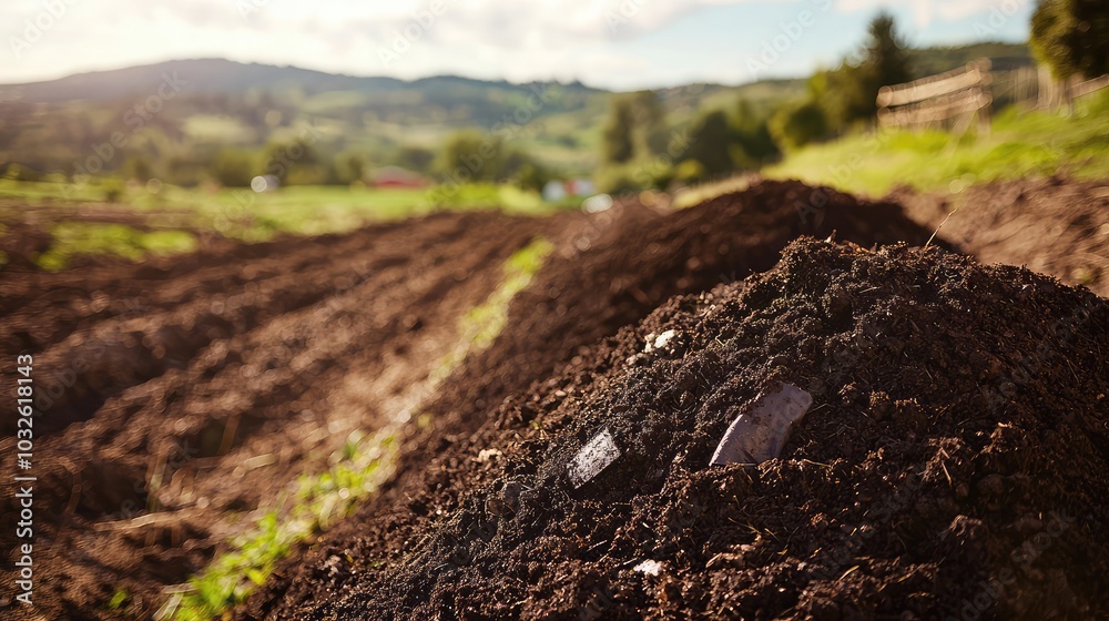 Close-Up of Nutrient-Rich Compost in Rural Setting Close-Up of Nutrient-Rich Compost in Rural Setting