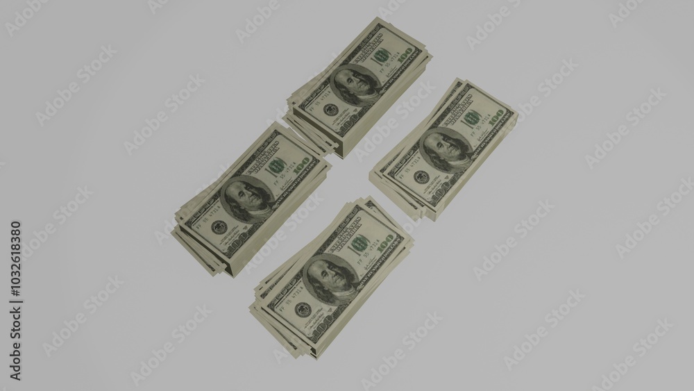 dollar bundles with white background dollar bundles with white background