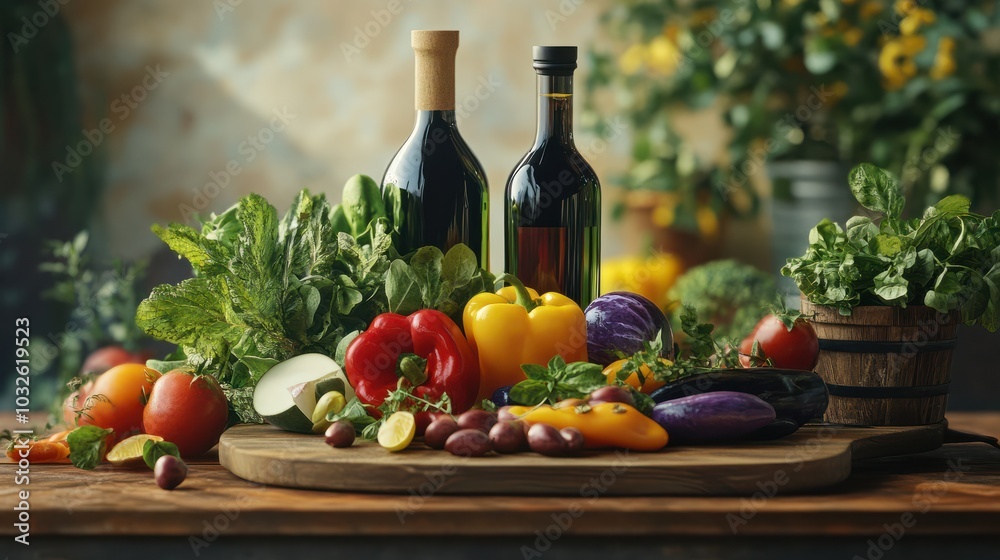 Healthy food for balanced flexitarian mediterranean diet concept Healthy food for balanced flexitarian mediterranean diet concept