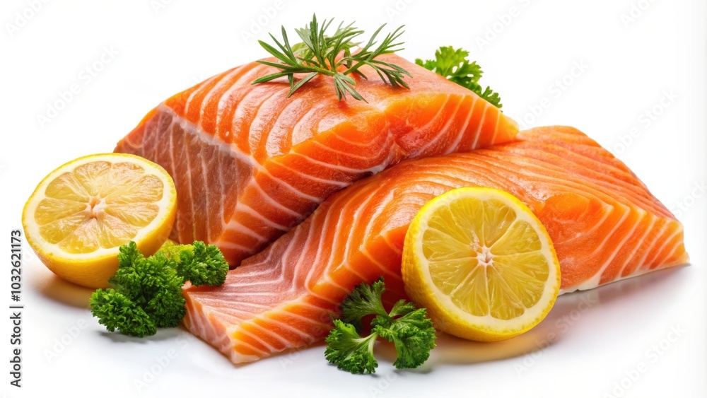 Fresh Raw Salmon Fillet on Transparent Background Fresh Raw Salmon Fillet on Transparent Background