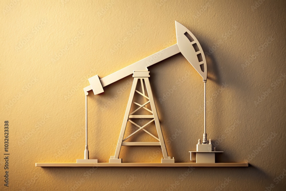 Paper Cut Style of Oil Derrick and Pumps Paper Cut Style of Oil Derrick and Pumps