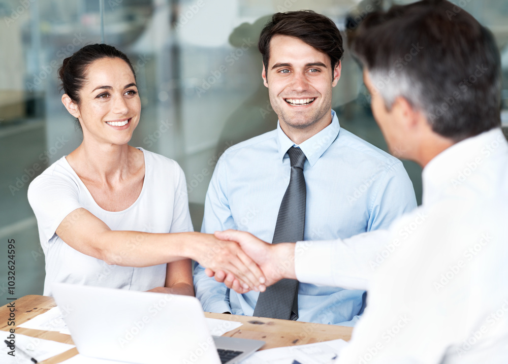 Business people, partnership or handshake in meeting for funding, teamwork or financial deal. Collaboration, finance agreement or investment banker greeting manager for networking or b2b negotiation Business people, partnership or handshake in meeting for funding, teamwork or financial deal. Collaboration, finance agreement or investment banker greeting manager for networking or b2b negotiation