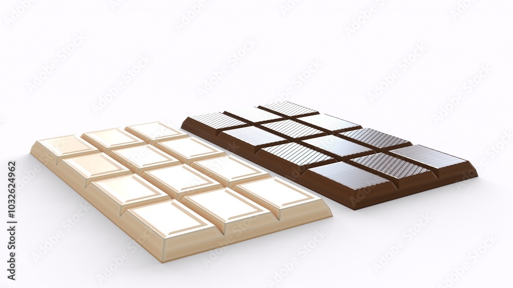 white and dark chocolate with white background white and dark chocolate with white background