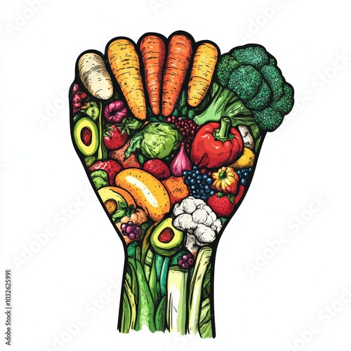 anatomy of the human brain with vegetables