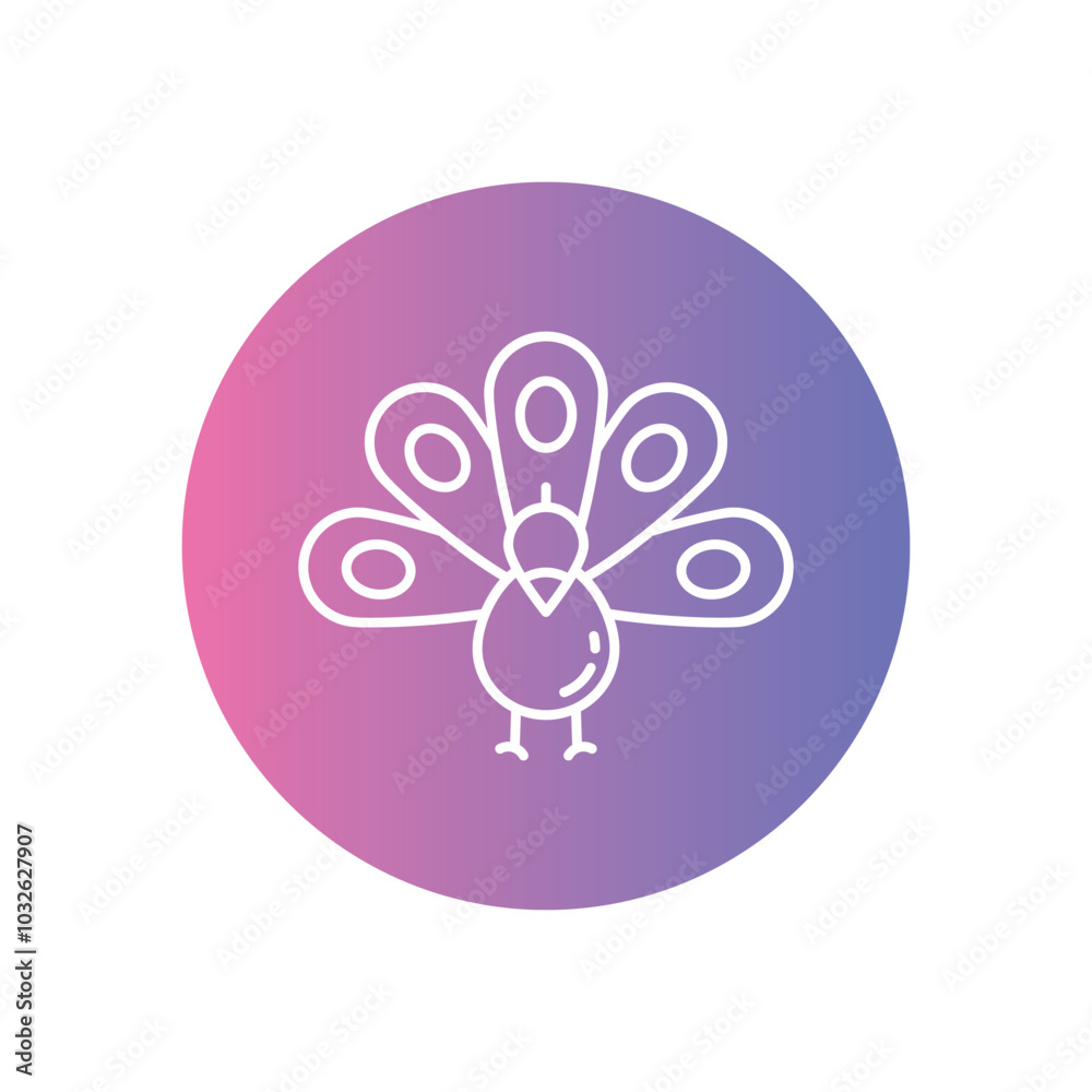 Peacock vector icon stock illustration Peacock vector icon stock illustration