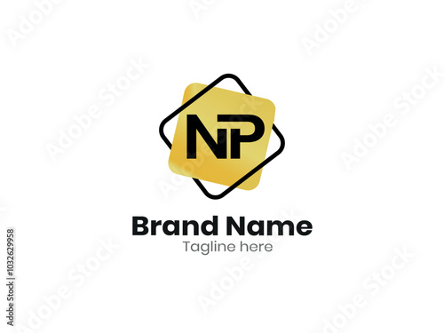 Creative NP logo, Initial Letter NP Logo connected round shape Vector Template