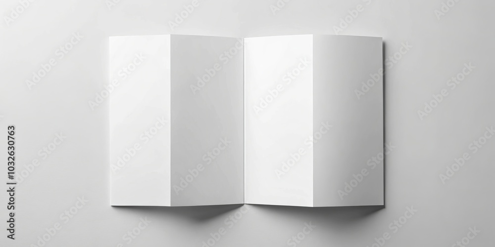 Minimalist White Pamphlet Mockup on Smooth Surface for Branding Presentations, Clean and Simple Design Concept with Blank Canvas Appeal Minimalist White Pamphlet Mockup on Smooth Surface for Branding Presentations, Clean and Simple Design Concept with Blank Canvas Appeal