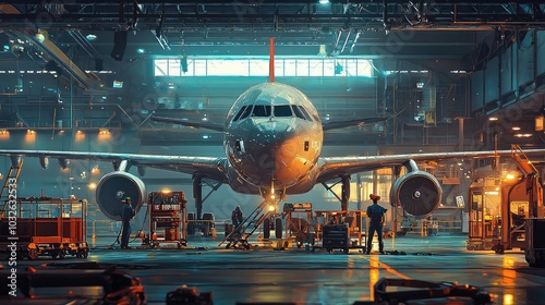 Mechanics at Work in a Vibrant Aircraft Hangar