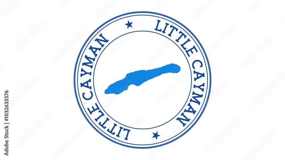 Little Cayman intro. Badge with the circular name and map of island. Little Cayman round logo animation. Little Cayman intro. Badge with the circular name and map of island. Little Cayman round logo animation.
