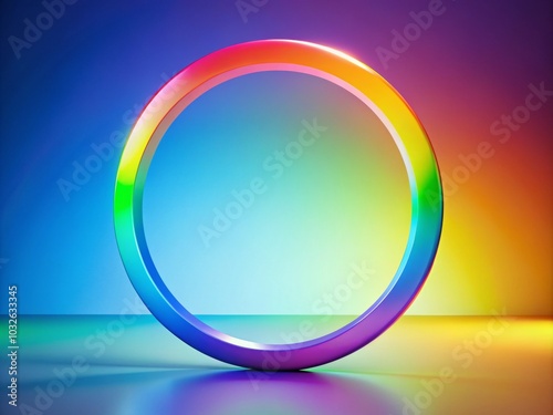 Vibrant Circle Frame with Rainbow Colors