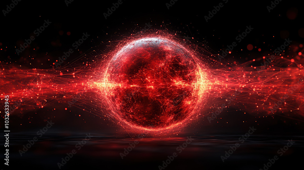 Obraz premium An abstract cosmic scene depicting vibrant colors and energy, representing the universe and cosmic phenomena in a visually stunning manner.