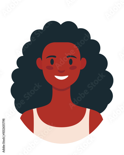 People avatar. Woman face isolated on white background. Cute vector illustration. Flat style