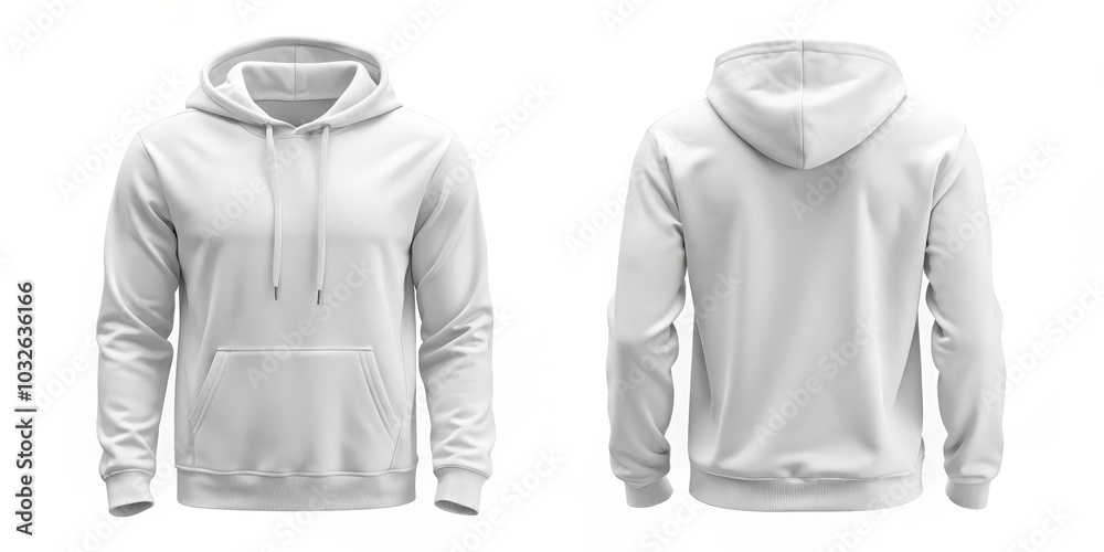 Versatile White Hooded Sweatshirt Mockup Set - Front and Back Views on Pure Background for Custom Design, Branding, Apparel Mockups Versatile White Hooded Sweatshirt Mockup Set - Front and Back Views on Pure Background for Custom Design, Branding, Apparel Mockups