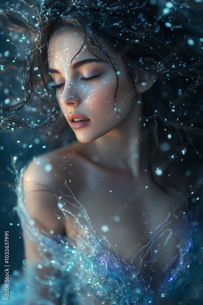 Magical Winter Princess Blowing a Kiss Magical Winter Princess Blowing a Kiss