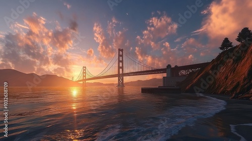 The Golden Gate Bridge at Sunset, San Francisco , CA photo