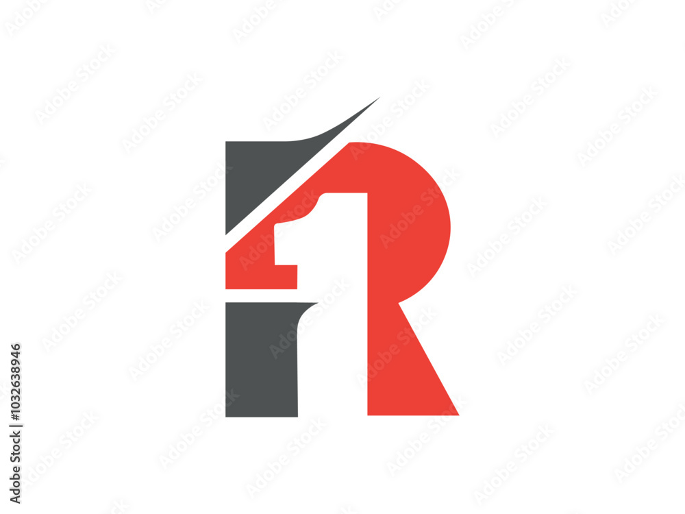 R1 logo. R1 design. 1R letter logo design . Initial letter R1 monogram logo. 