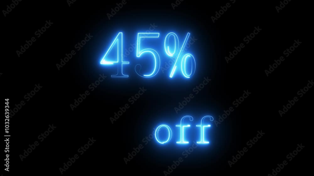 neon 45% discount icon animated video neon 45% discount icon animated video