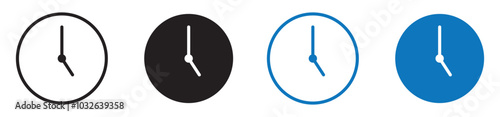 time and clock icons set in flat style, timer symbol watch later sign in filled, line, outline icon for ui apps and website