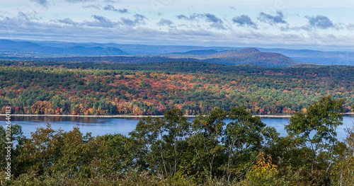 Colorful hills near Quabbin Reservoir photo