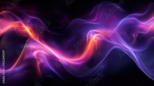 Abstract, energy and purple motion waves on a black background 