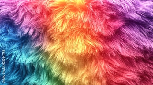 Vibrant rainbow faux fur pattern for creative design and decor