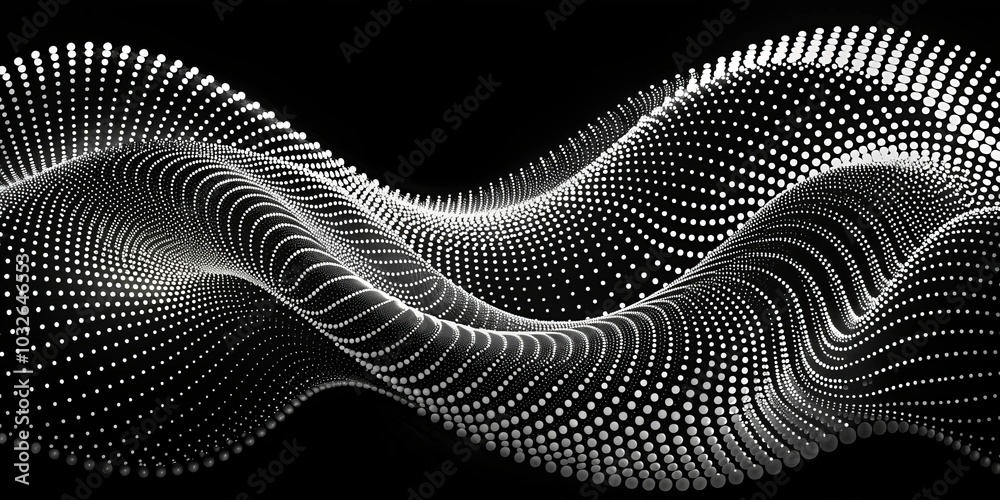 Abstract Black and White Wavy Dot Pattern, Abstract Design , Minimalist Art Abstract Black and White Wavy Dot Pattern, Abstract Design , Minimalist Art