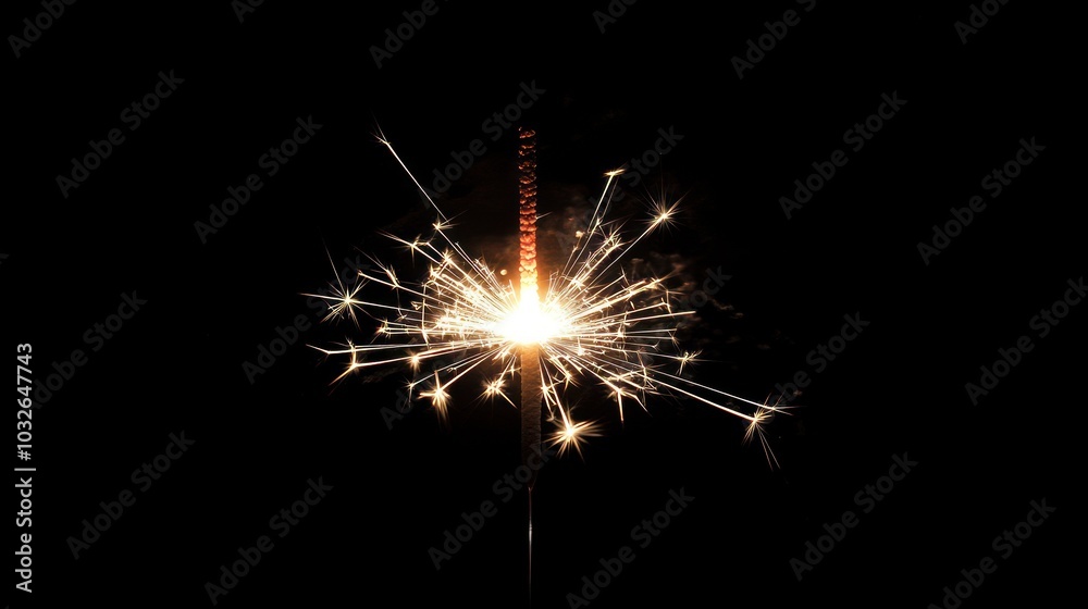 A vibrant sparkler shines brightly emitting dazzling sparks against the backdrop of a dark sky embodying the joy and excitement of Diwali festivities A vibrant sparkler shines brightly emitting dazzling sparks against the backdrop of a dark sky embodying the joy and excitement of Diwali festivities