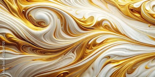 Abstract Gold and White Swirling Pattern, Abstract Art , Digital Art