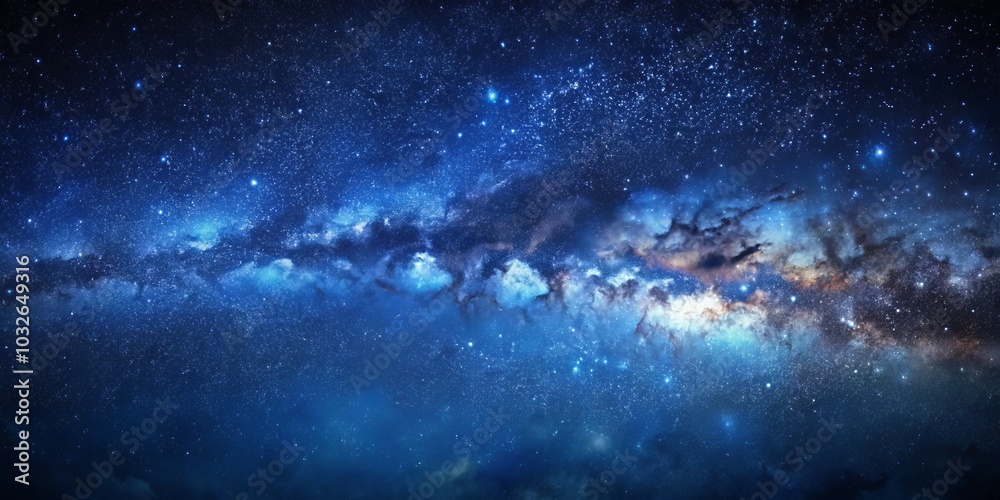Fototapeta premium Celestial Tapestry A Swirl of Stars and Nebulae, space, galaxy