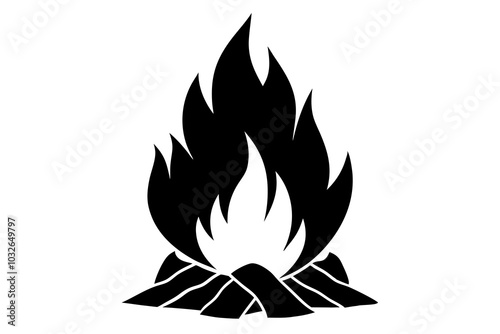 Campfire icon | isolated vector silhouette illustration on white background