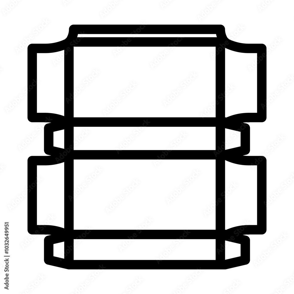 folding carton cardboard packaging line icon vector. folding carton cardboard packaging sign. isolated contour symbol black illustration